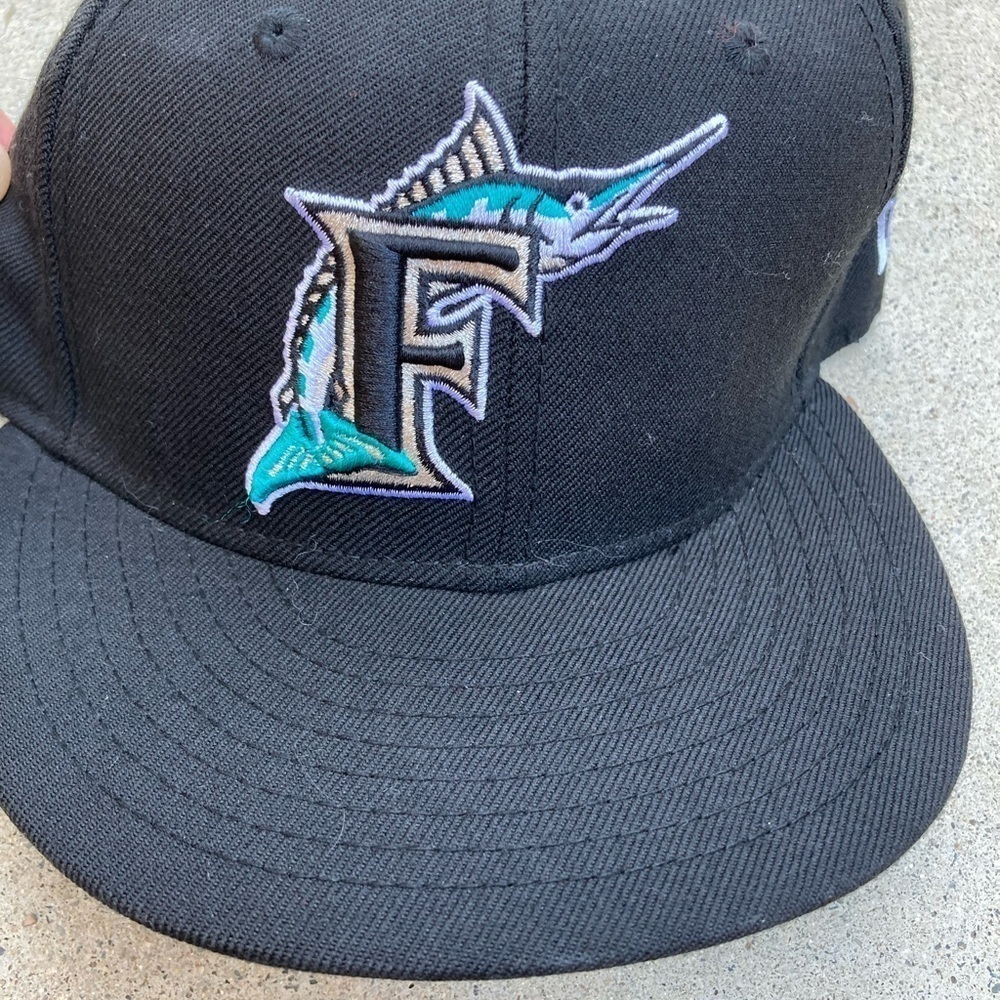 Men's New Era 59Fifty Florida Marlines Fitted Cap 7 MLB Baseball VTG Logo East
